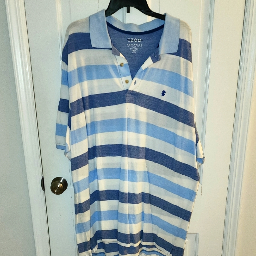 IZOD Blue and White Striped Men's Shirt